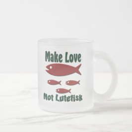 Caneca De Café Vidro Jateado Faça a amor não Lutefisk o escandinavo engraçado