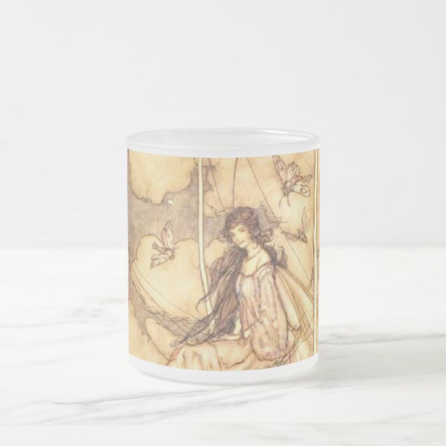 Caneca De Café Vidro Jateado Fada Arthur Rackham (Centro)
