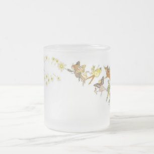 Caneca De Café Vidro Jateado Fadas