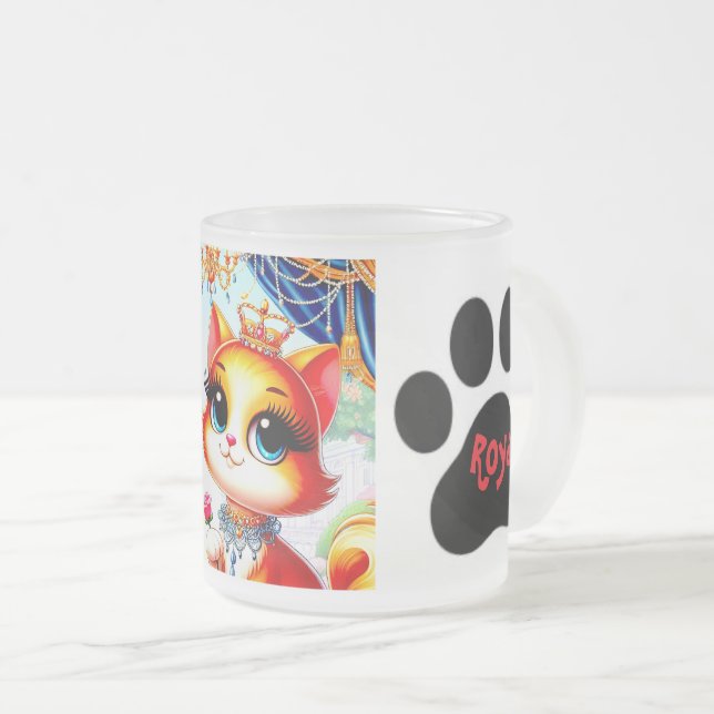 Caneca De Café Vidro Jateado Fairytale Feline (Frente Esquerda)