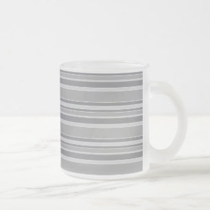 Caneca De Café Vidro Jateado faixas de cinza