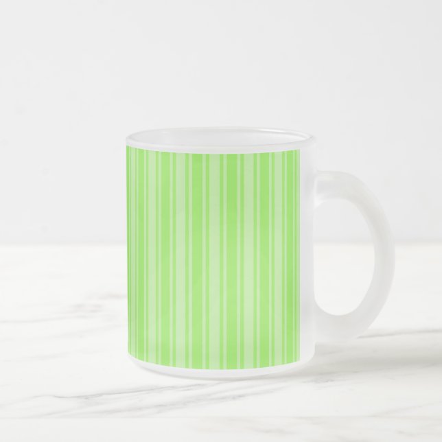 Caneca De Café Vidro Jateado faixas de verde limão doce (Direita)