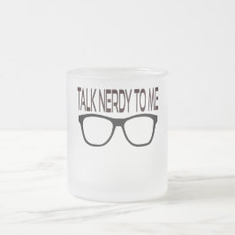 Caneca De Café Vidro Jateado Fale Comigo Com Óculos de Geek Pretos