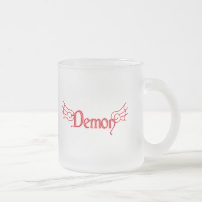 Caneca De Café Vidro Jateado Falln Demon with Wings (Direita)