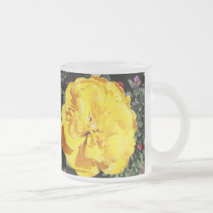 Caneca De Café Vidro Jateado Falln Sunshine Floral