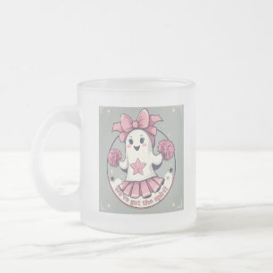 Caneca De Café Vidro Jateado Fantasma aconchegante - Cheerleader de Halloween