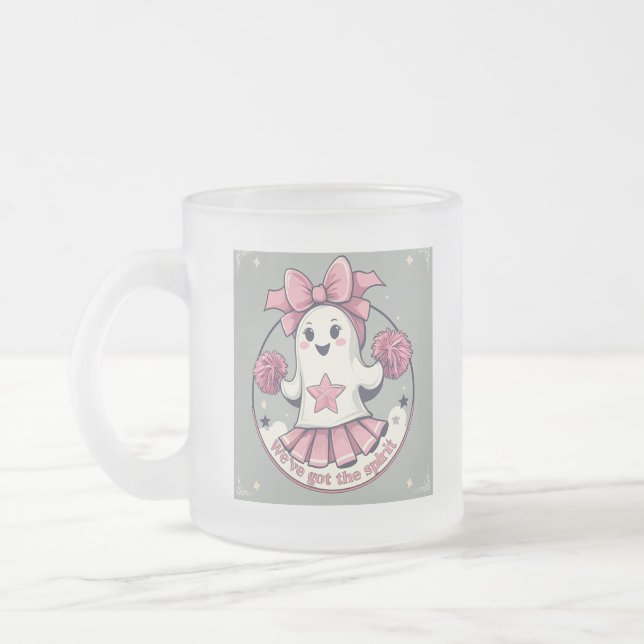 Caneca De Café Vidro Jateado Fantasma aconchegante - Cheerleader de Halloween (Esquerda)