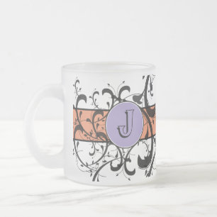 Caneca De Café Vidro Jateado Farinha de Rico personalizado monograma