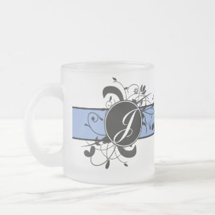 Caneca De Café Vidro Jateado Farinha de Rico personalizado monograma