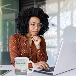 Caneca De Café Vidro Jateado Farol de Peggys Point Atlantic Canadá