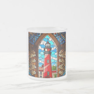 Caneca De Café Vidro Jateado Farol de vidro colorido