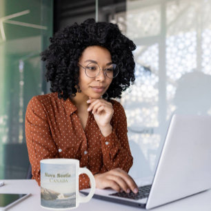 Caneca De Café Vidro Jateado Farol Ponto Peggys Atlantic Canadá