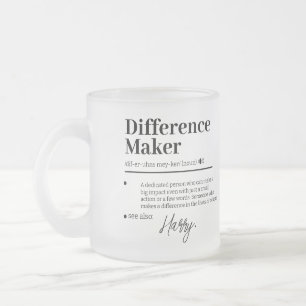 Caneca De Café Vidro Jateado Fazedor de Diferença Personalizado, Presente de Ag