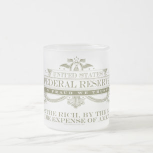 Caneca De Café Vidro Jateado Federal Reserve agride