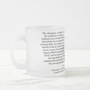 Caneca De Café Vidro Jateado Federal Reserve corrompido cita por Louis T