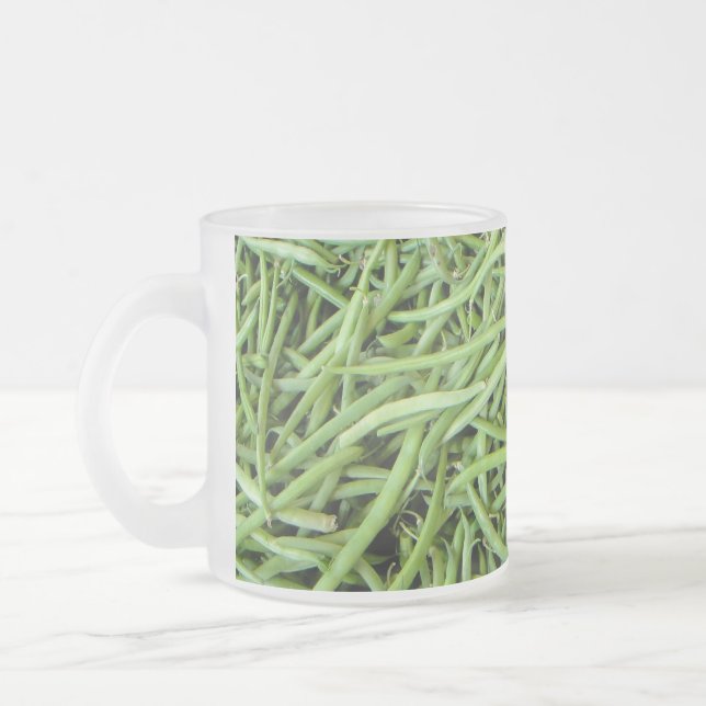Caneca De Café Vidro Jateado Feijões Verdes (Esquerda)