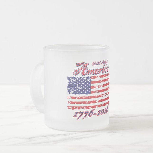 Caneca De Café Vidro Jateado Feliz 250º América (Frente Esquerda)