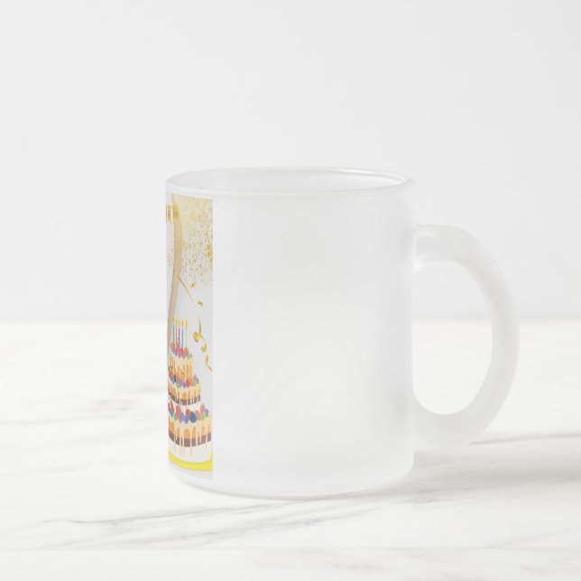 Caneca De Café Vidro Jateado Feliz aniversário (Direita)