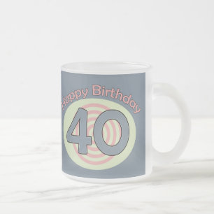 Caneca De Café Vidro Jateado Feliz aniversário 40
