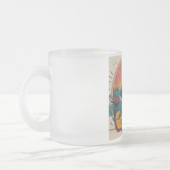 Caneca De Café Vidro Jateado Feliz Aniversário Design (Esquerda)