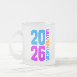 Caneca De Café Vidro Jateado Feliz ano novo 2026-34568
