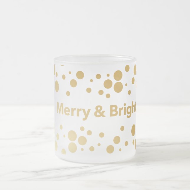 Caneca De Café Vidro Jateado Feliz e Feriado Brilhante (Centro)