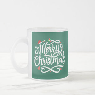 Caneca De Café Vidro Jateado Feliz Natal-61039