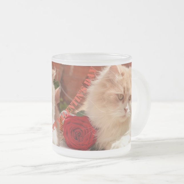 Caneca De Café Vidro Jateado Feliz Valentin's Day Mugs (Frente Esquerda)