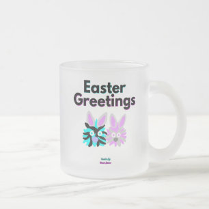 Caneca De Café Vidro Jateado Felpudos Coelhinhos Vidro De Fosco Pequeno