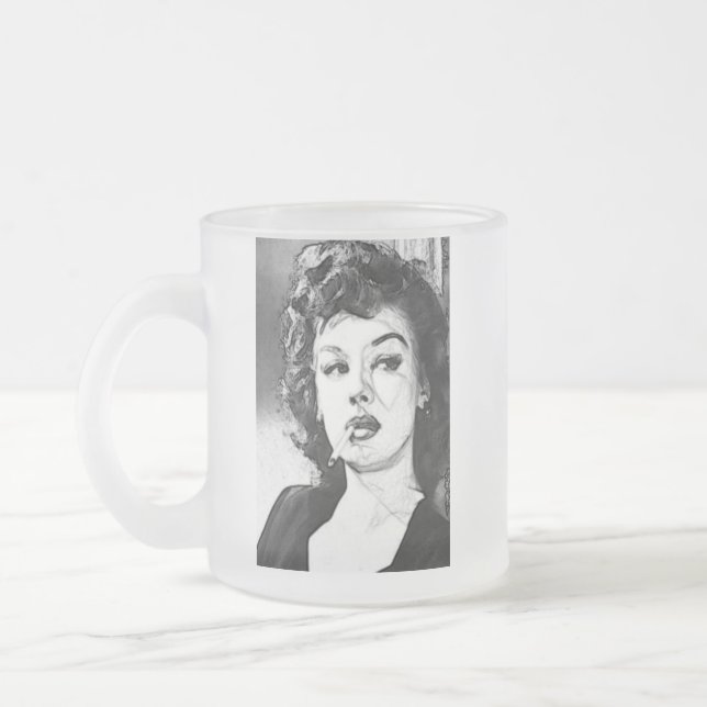 Caneca De Café Vidro Jateado Femme Fatale (Esquerda)