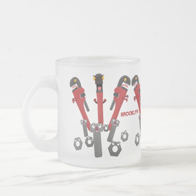 Caneca De Café Vidro Jateado Ferramentas engraçadas de monstro de wrench (Esquerda)