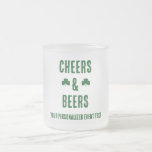 Caneca De Café Vidro Jateado Festa de Cervejas e Aplaudidos Evento<br><div class="desc">Presentes para festa do dia de São Patrício com Cervejas e Aplaudidos</div>