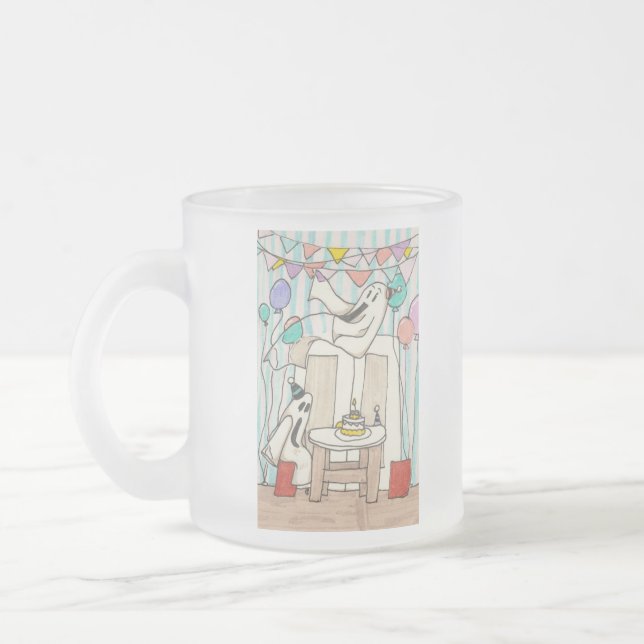 CANECA DE CAFÉ VIDRO JATEADO FG BOO BDAY MUG (Esquerda)