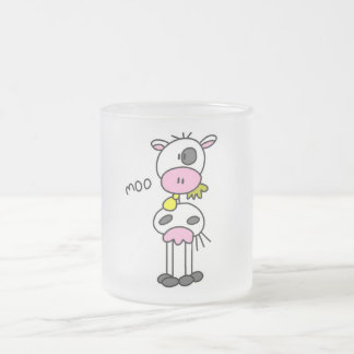 Caneca De Café Vidro Jateado Figura camiseta e presentes da vara da vaca