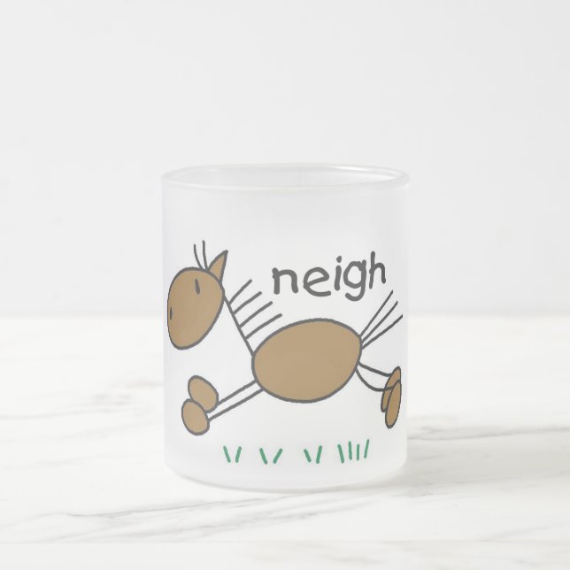 Caneca De Café Vidro Jateado Figura camiseta e presentes da vara do cavalo (Centro)