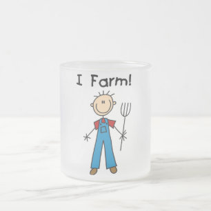 Caneca De Café Vidro Jateado Figura camiseta e presentes da vara do fazendeiro