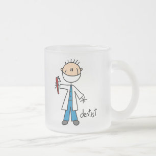 Caneca De Café Vidro Jateado Figura da vara do dentista