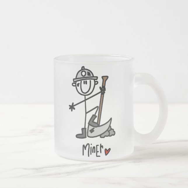 Caneca De Café Vidro Jateado Figura da vara do mineiro (Direita)