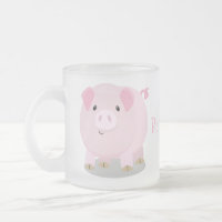 Figura de desenho animado de porco, cor-de-rosa-br