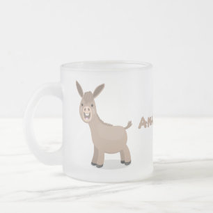 Caneca De Café Vidro Jateado Figura de desenho animado em miniatura feliz e bon