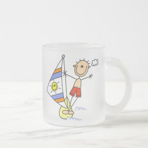 Caneca De Café Vidro Jateado Figura de pau de parasailing