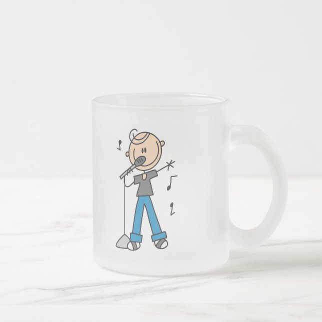 Caneca De Café Vidro Jateado figura masculina t-shirt e presentes da vara do (Direita)