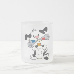 Caneca De Café Vidro Jateado Filhote de cachorro com t-shirt e presentes do