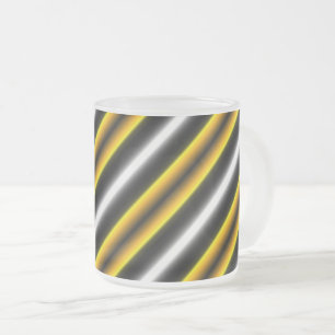 Caneca De Café Vidro Jateado Fita-arco-íris branca-preta amarela