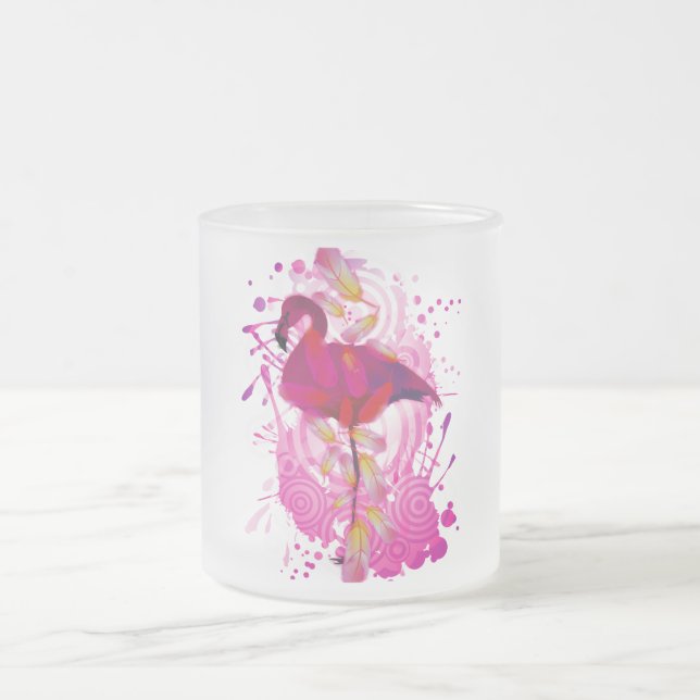 Caneca De Café Vidro Jateado Flamingo (Centro)
