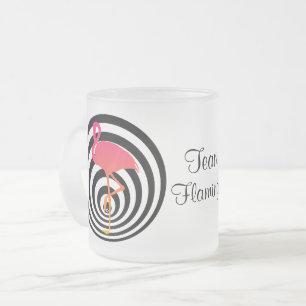 Caneca De Café Vidro Jateado Flamingo bonito nos círculos