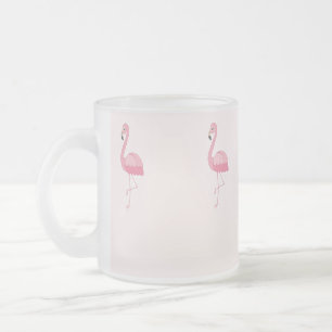 Caneca De Café Vidro Jateado Flamingo cor-de-rosa