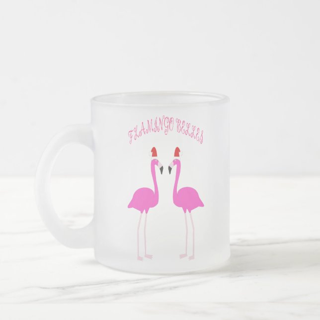 Caneca De Café Vidro Jateado Flamingos Flamingo Belles (Esquerda)