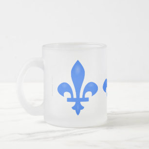 Caneca De Café Vidro Jateado Fleur de lis