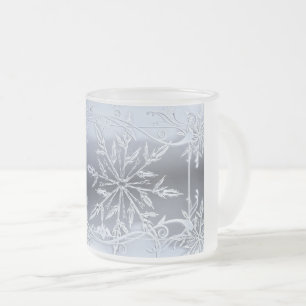 Caneca De Café Vidro Jateado Floco de neve fosco de gelo